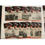 A COLLECTION OF MANCHESTER UTD PROGRAMMES FROM 1958-1959 SEASON SOME MAY HAVE TOKENS CUT PLEASE