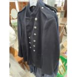 A GENTS FIRE BRIGADE JACKET WITH BUTTONS STAMPED CHESHIRE COUNTY FIRE BRIGADE