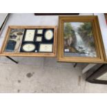 A GILT FRAMED PRINT AND A FURTHER PHOTO FRAME WITH FISHING THEME