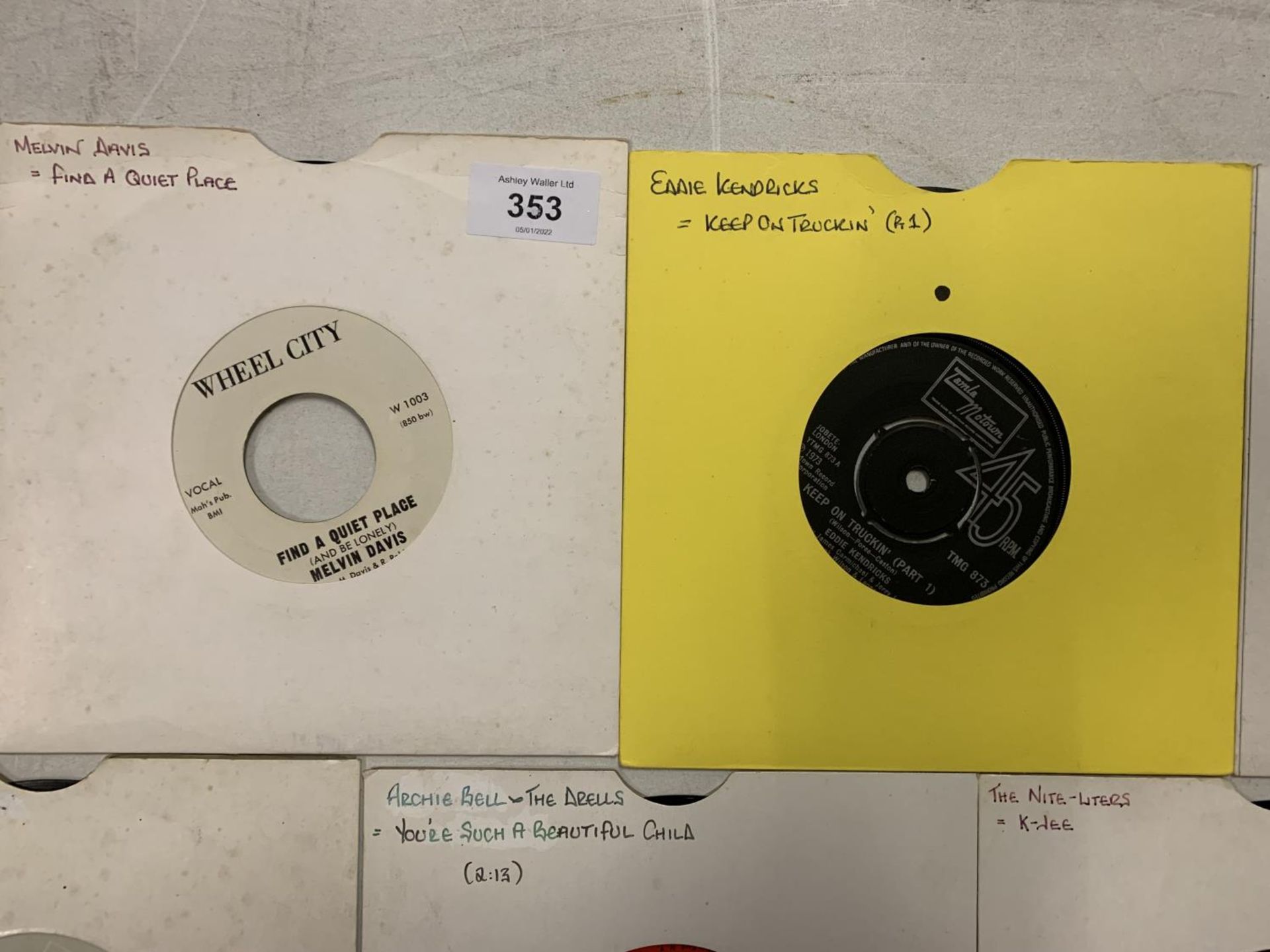 A COLLECTION OF 7 INCH MOSTLY FUNK / SOUL VINYL RECORDS TO INCLUDE: MELVIN DAVIS, EDDIE KENDRICKS, - Image 2 of 6