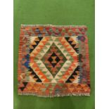 A CHOBI KILIM RUG SIZE 49CM X 52CM