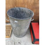 A VINTAGE GALVANISED PLANTER