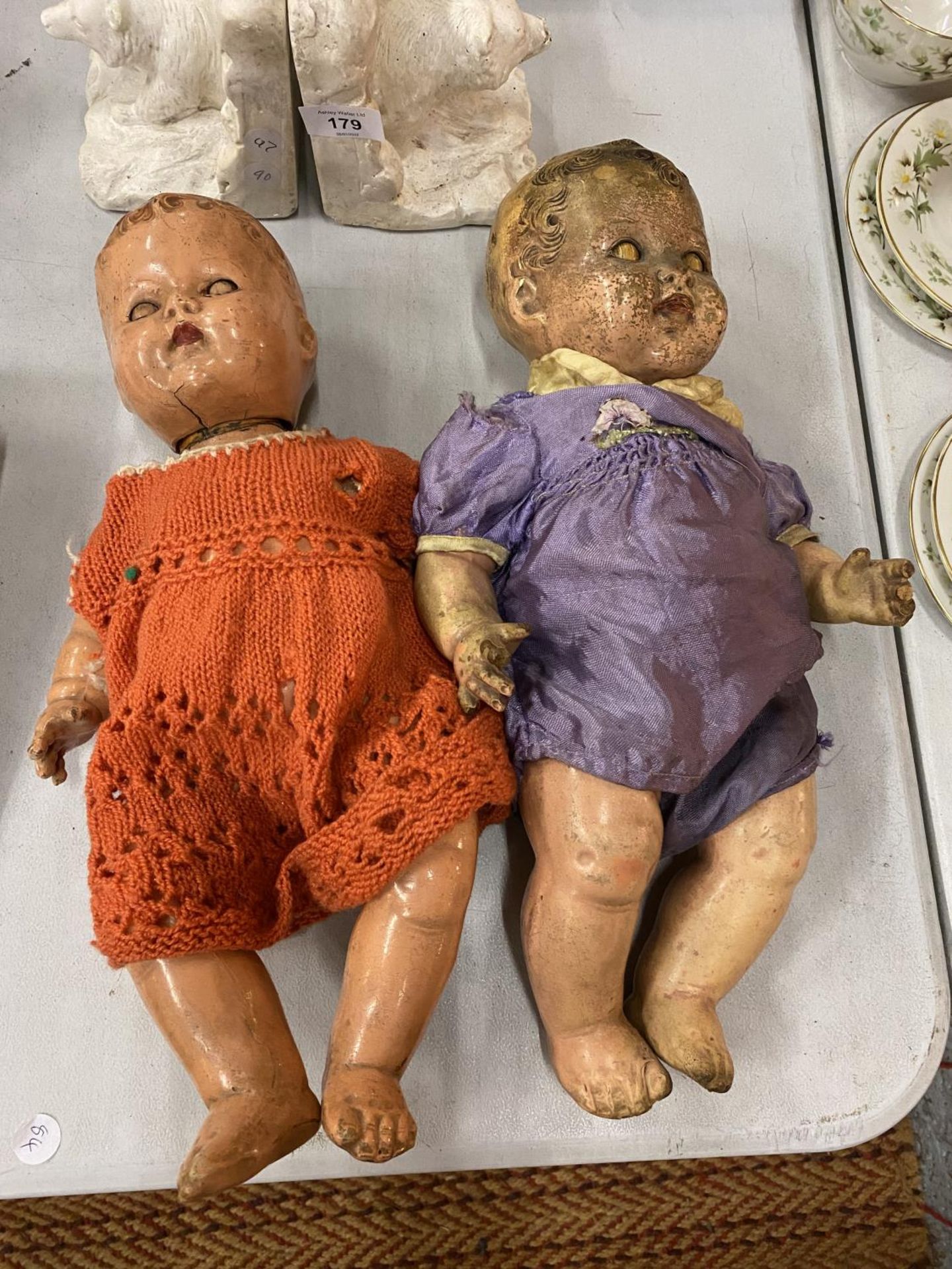 TWO VINTAGE JOINTED DOLLS, ONE BND LONDON EXAMPLE
