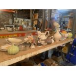A MIXED SELECTION OF ITEMS TO INCLUDE, PLANTERS, VASES, FIGURINES, ETC
