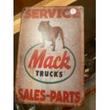 A MACK TRUCKS TIN SIGN