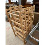 FOUR WOODEN SHOE RACKS