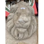 A LARGE RECONSTITUTED STONE LION WALL PLAQUE