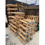 AN ASSORTMENT OF WOODEN WINE RACKS