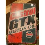 A CASTROL GTX MOTOR OIL TIN SIGN