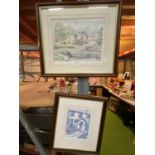 TWO MOUNTED AND FRAMED PRINTS SIGNED BY NORMA NELSON