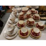 A QUANTITY OF 'RICHIE' JAPAN CUPS, SAUCERS, SUGAR BOWL, ETC, PLUS AN AMOUNT OF PINK AND GOLD