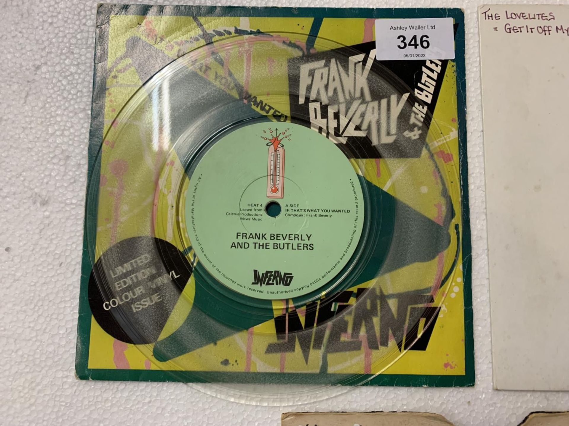 FIVE 7 INCH VINYL FUNK / SOUL RECORDS, ONE BEING CLEAR VINYL TO INCLUDE: THE LOVELITES, FRANK - Image 2 of 5