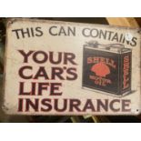 A SHELL MOTOR OIL TIN SIGN