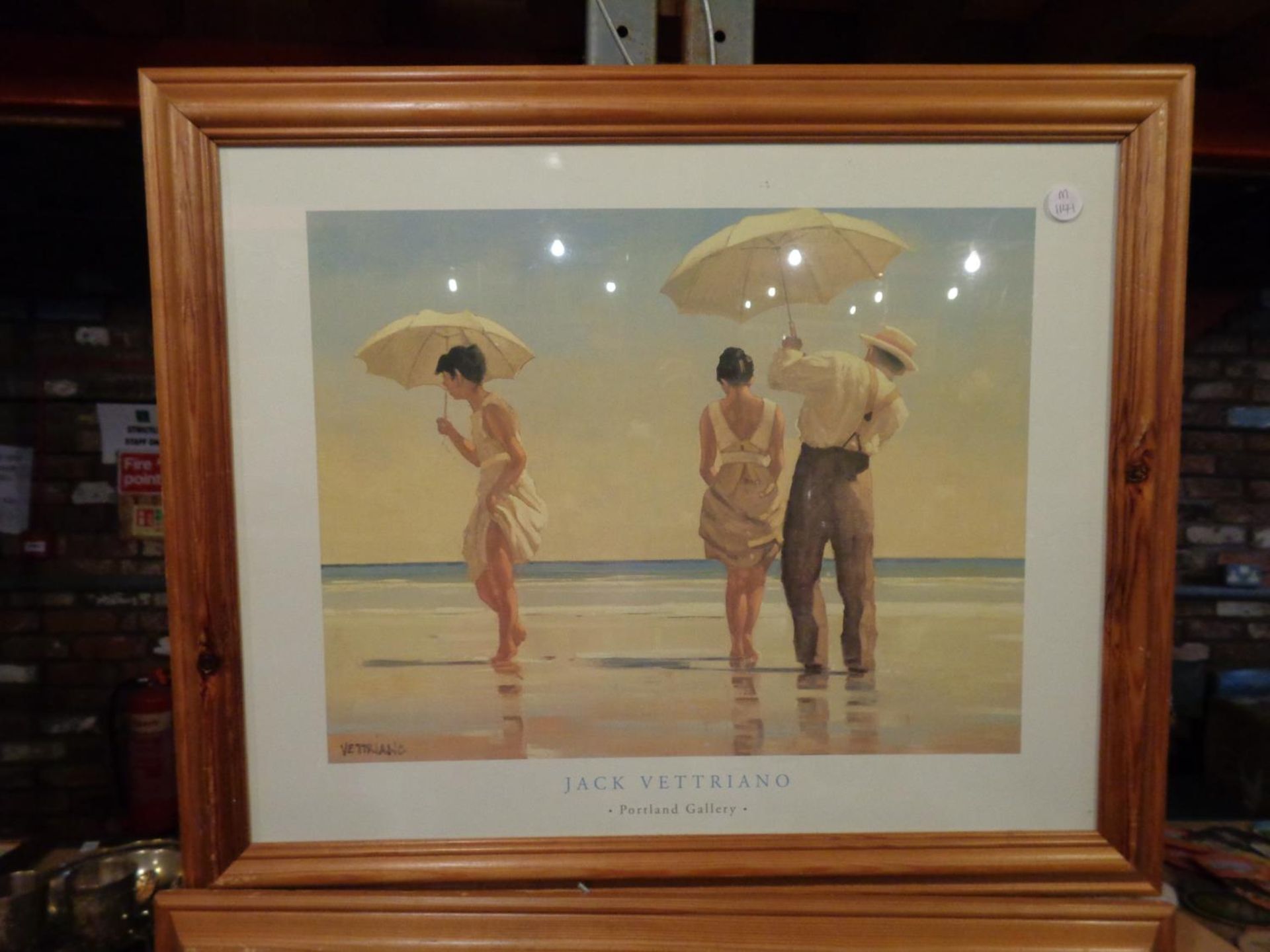 TWO FRAMED PRINTS BY JACK VETTRIANO DEPICTING SCENES OF PEOPLE DANCING ON A BEACH - Image 3 of 3
