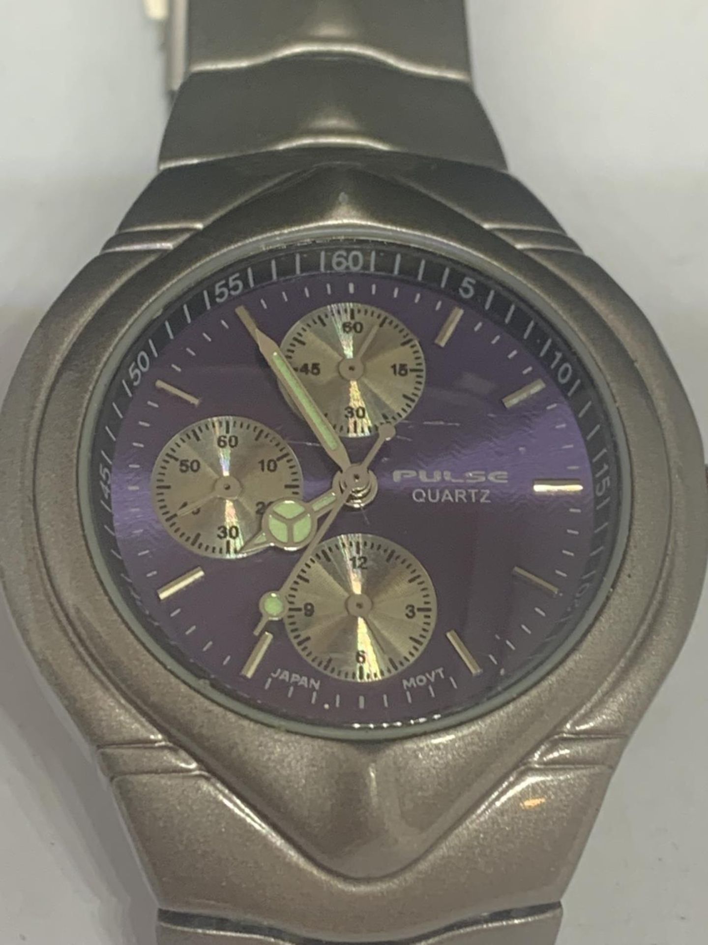 A PULSE QUARTZ WRIST WATCH SEEN WORKING BUT NO WARRANTY - Image 2 of 2