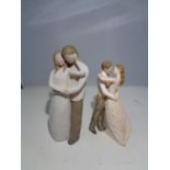 TWO FIGURES TO INCLUDE A WILLOW TREE 'TOGETHER' AND A MORE THAN WORDS MOMENTS TO CHERISH FIGURE