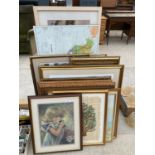 A LARGE QUANTITY OF MAINLY GILT FRAMED PRINTS AND PICTURES