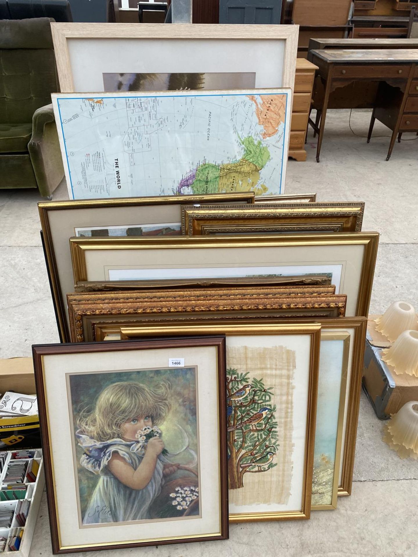 A LARGE QUANTITY OF MAINLY GILT FRAMED PRINTS AND PICTURES