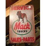 A MACK TRUCKS TIN SIGN