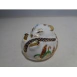 A ROYAL CROWN DERBY SLEEPING FIELD MOUSE WITH A GOLD STOPPER