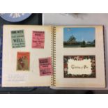 A PHOTOGRAPH ALBUM FILLED WITH WW1 MEMORABILIA TO INCLUDE POSTCARDS, ETC