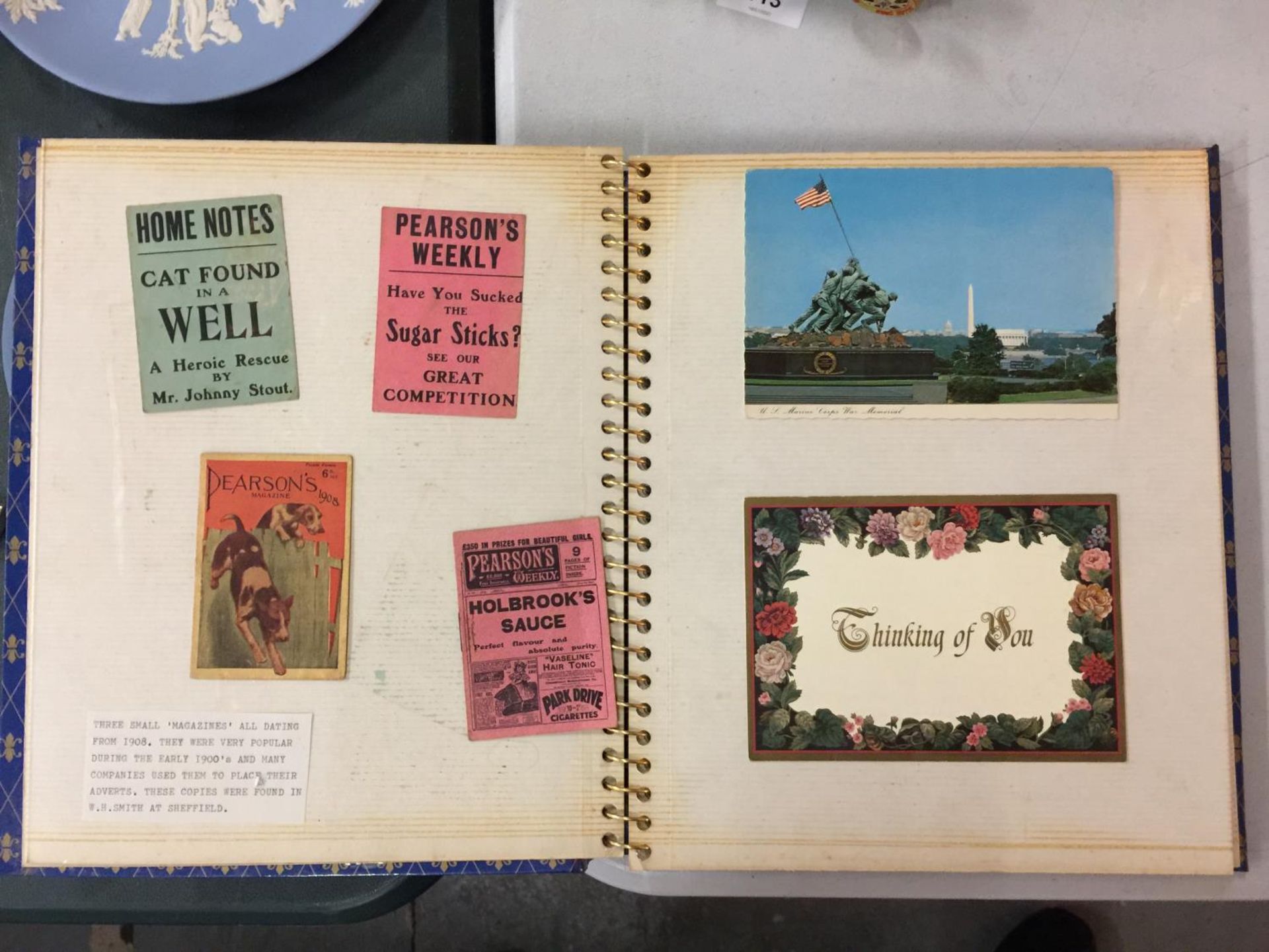 A PHOTOGRAPH ALBUM FILLED WITH WW1 MEMORABILIA TO INCLUDE POSTCARDS, ETC