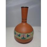 A DB &CO ETRURIA TERRACOTTA VASE WITH A FLOWER DESIGN