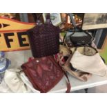 A LARGE AMOUNT OF BAGS TO INCLUDE, JANE SHILTON, HANDBAGS, SHOULDER BAGS, SHOPPERS, ETC