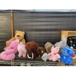 AN ASSORTMENT OF SOFT TOYS AND TEDDIES ETC