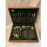 A BOXED VINERS FORTY FOUR PIECE STAINLESS STEEL CANTEEN OF CUTLERY