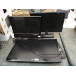 A 24" LOGIK TELEVISION WITH REMOTE CONTROL, A SAMSUNG 19" TELEVISION WITH REMOTE CONTROL AND A