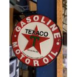 A CAST CIRCULAR TEXACO SIGN