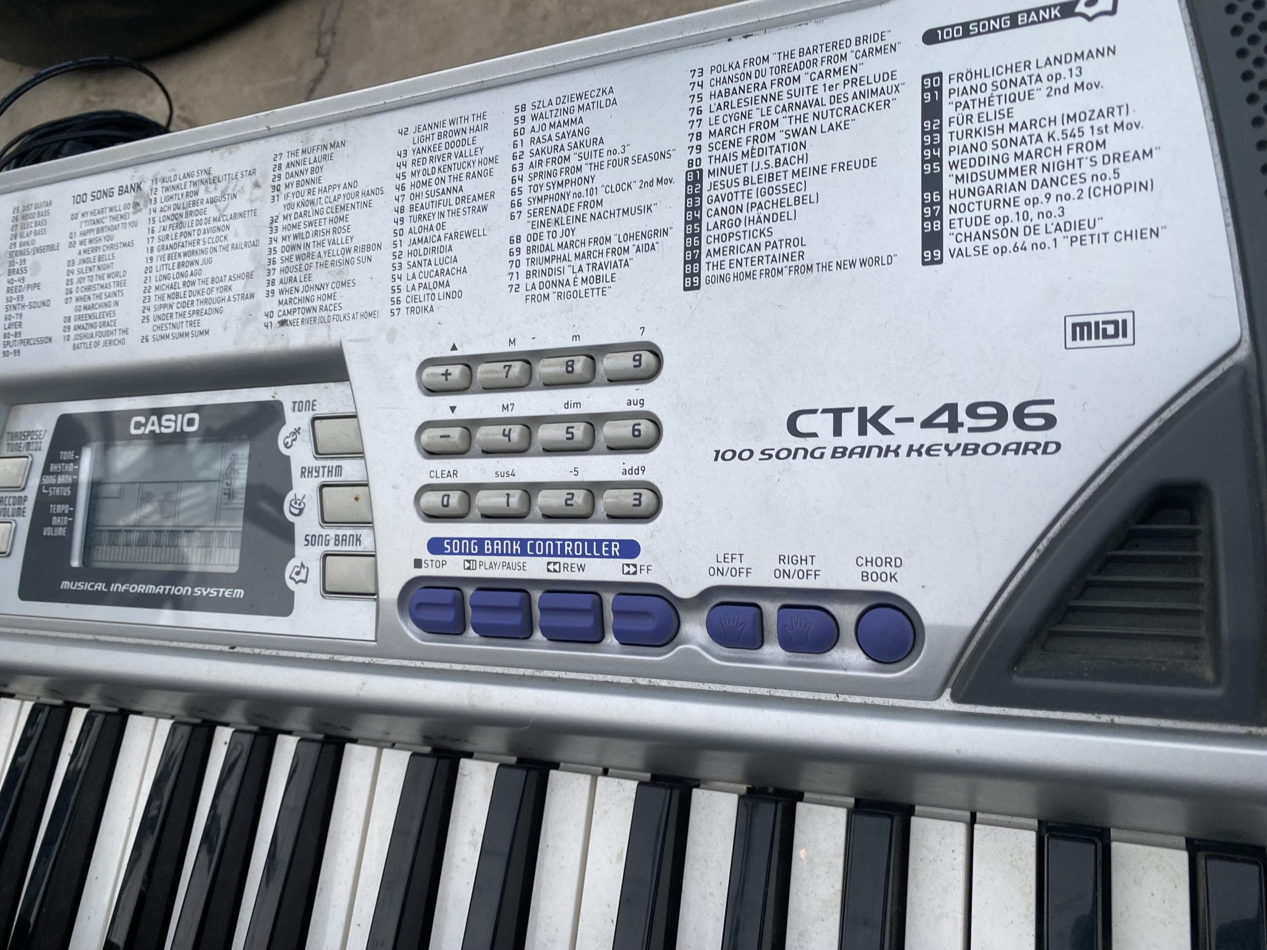 A YAMAHA PSR-110 AND CASIO CTK-496 ORGANS - Image 5 of 5