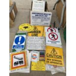 A LARGE QUANTITY OF HEALTH AND SAFETY SIGNS