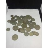 A QUANTITY OF PRE DECIMAL COINS TO INCLUDE CROWNS, HALF CROWNS, SHILLINGS SIXPENCE ETC