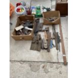 AN ASSORTMENT OF ITEMS TO INCLUDE SAWS, FILES AND CHISELS ETC