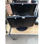 A 19" SAMSUNG TELEVISION A MONITOR AND A DENON CD PLAYER