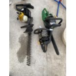 TWO PETROL CHAINSAWS FOR RESTORING AND A PETROL HEDGE TRIMMER