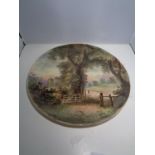 A COPELAND CERAMIC CHARGER 'RUSTIC SCENE' NO 212