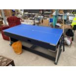 A MIGHTYMAST LEISURE POOL TABLE, FOOTBALL TABLE AND TABLE TENNIS TABLE COMBINATION