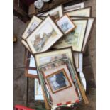 AN ASSORTMENT OF HOUSEHOLD CLEARANCE ITEMS TO INCLUDE PRINTS AND PICTURES