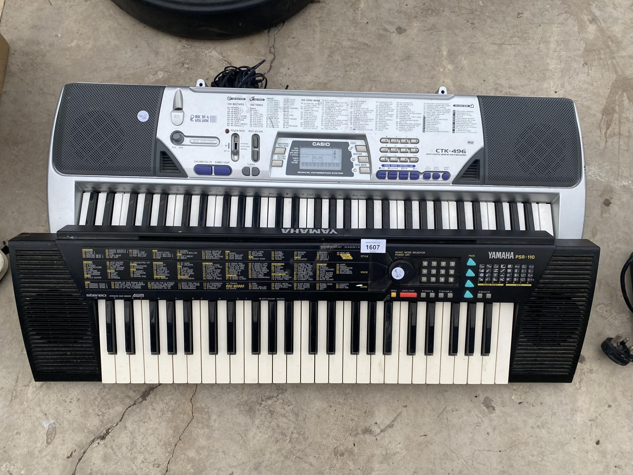 A YAMAHA PSR-110 AND CASIO CTK-496 ORGANS