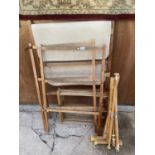 AN ASSORTMENT OF VINTAGE ITEMS TO INCLUDE CLOTHES AIRERS AND SHOE RACKS ETC
