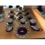 A QUANTITY OF WADE 'RUBYTONE' CUPS, SAUCERS, PLATES, ETC