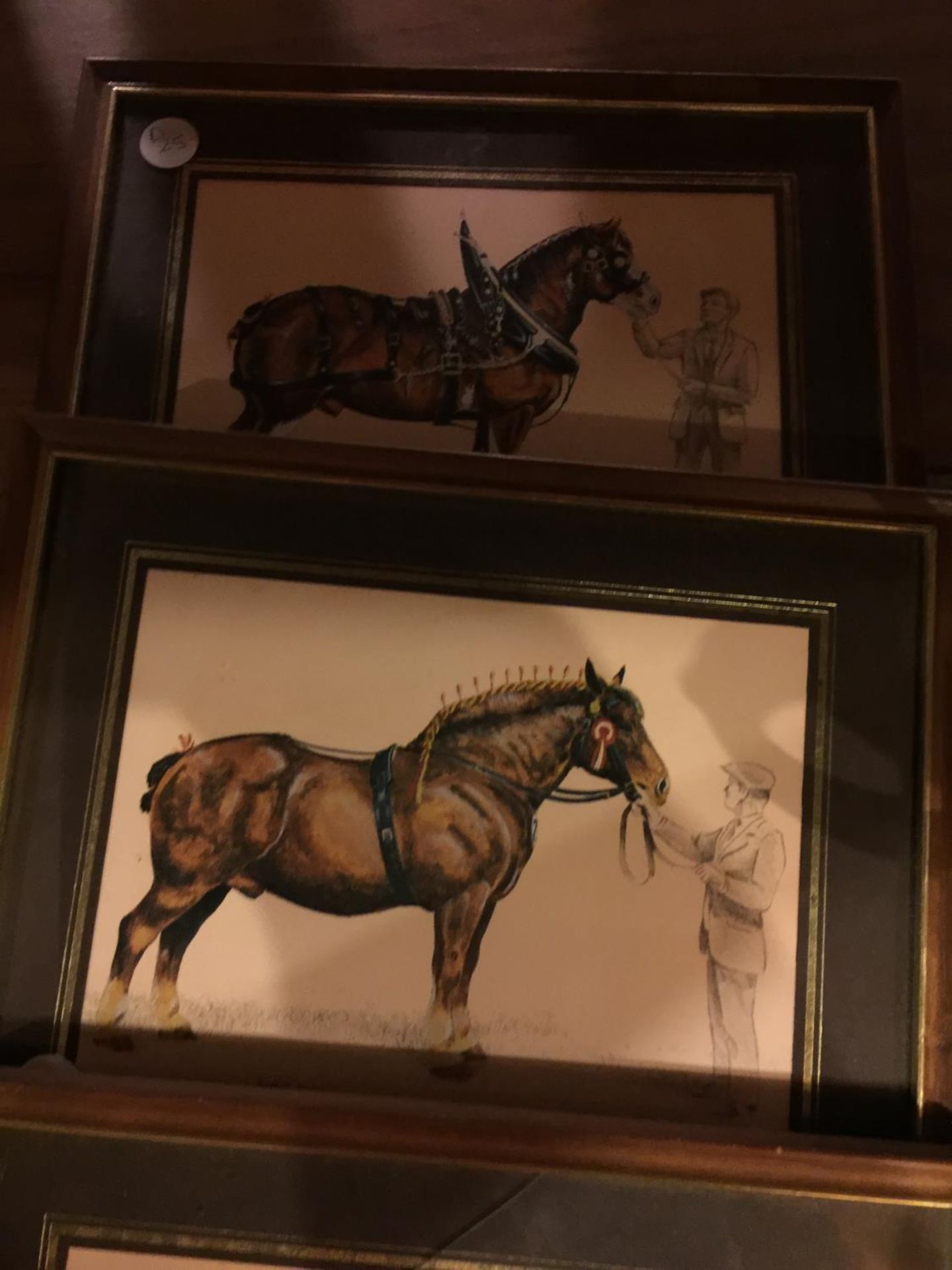 FOUR FRAMED PICTURES OF HEAVY HORSES TO INCLUDE, A SHIRE, A PERCHERON -CRACKED GLASS- A SUFFOLK - Image 3 of 3