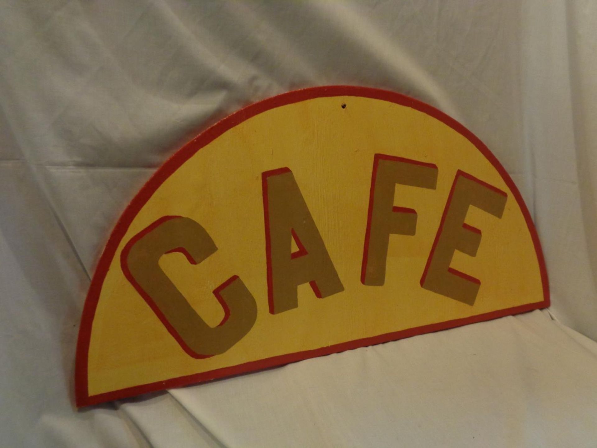 A SEMI CIRCULAR SIGN 'CAFE' DIAMETER 82CM X 42CM - Image 2 of 2