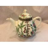 A COALPORT 'INDIAN TREE' TEAPOT. HEIGHT APPROX 18CM. LID A/F