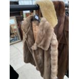 A LADIES FUR COAT AND FUR STOLES