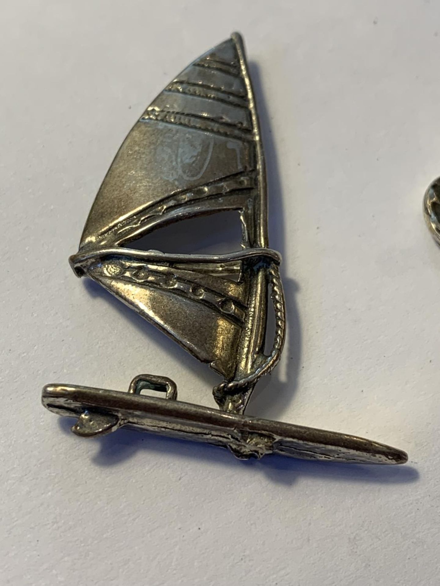 TWO SILVER WIND SURFER MODELS MARKED 800 - Image 2 of 4