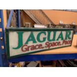 A JAGUAR GRACE..SPACE..PACE ILLUMINATED LIGHTBOX SIGN 75CM X 23CM